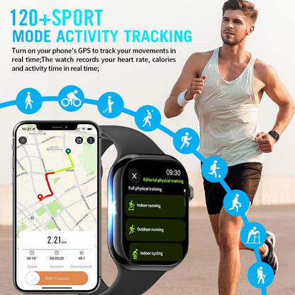 2025 New Multifunctional Men Women'S Smartwatch, 2.02-Inch Smart Watch with Answer/Make Calls/100+ Sports Modes/Message Reminder, IP67 Waterproof Smart Watch for Android Iphone Devices, Fitness 24/7 Heart Rate, Bluetooth