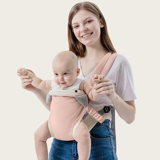 Ergonomic Cotton Baby Carrier | 4-In-1 Adjustable Buckle Design | Front Facing, Inward, Back & Cozy Wrap | Breathable Mesh Support for Baby Wearing Safety up to 15Kg Postpartum