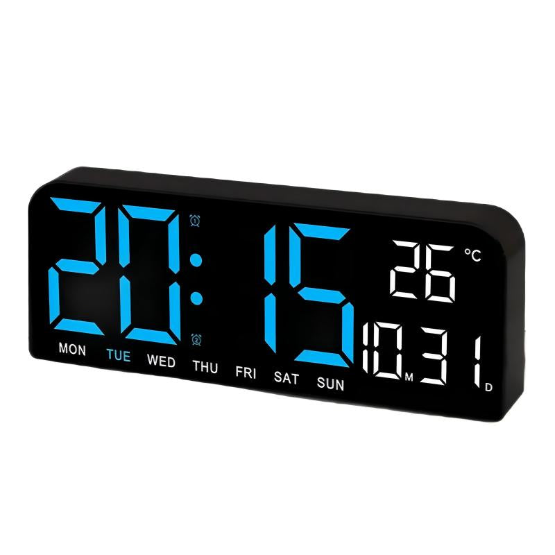 Decorative Digital Dual Alarm Clock for Bedroom, 10" LED Digital Wall Clock, Multi-Function Large Display Desk Clock with Temperature, Adjustable Brightness & Countdown Timer, 12/24H Display Modern Wall Clock Digital Light Set, Halloween Home Decor, Gifts