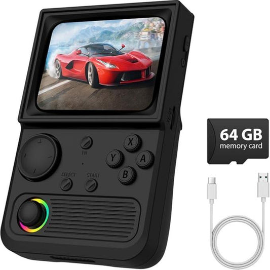 R36T Retro Gaming Console, 3.5'' IPS Screen Crt-Inspired, Handheld Game Console with 18000+ Classic Games Supports Wifi Networked Fighting and OTG, 3500Mah Battery, with Portable Case