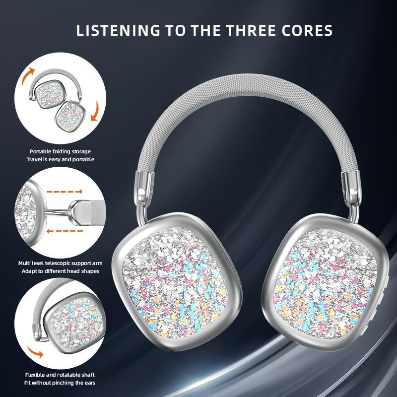 Bluetooth Headphones Over-Ear, Foldable Wireless and Wired Stereo Headset Micro SD/TF, for Cell Phone,Pc,Soft Earmuffs &Light Weight for Prolonged Wearing.Wireless Headphones On-Ear Headphones