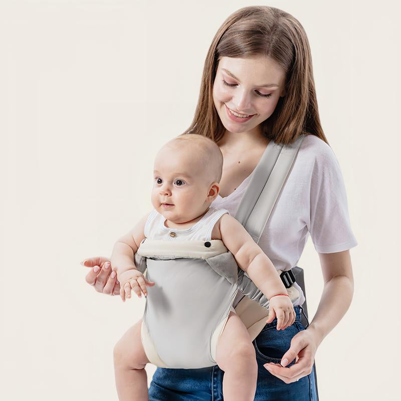 Ergonomic Cotton Baby Carrier | 4-In-1 Adjustable Buckle Design | Front Facing, Inward, Back & Cozy Wrap | Breathable Mesh Support for Baby Wearing Safety up to 15Kg Postpartum
