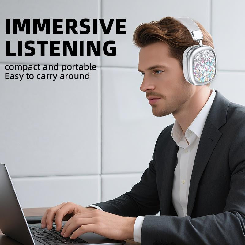 Bluetooth Headphones Over-Ear, Foldable Wireless and Wired Stereo Headset Micro SD/TF, for Cell Phone,Pc,Soft Earmuffs &Light Weight for Prolonged Wearing.Wireless Headphones On-Ear Headphones
