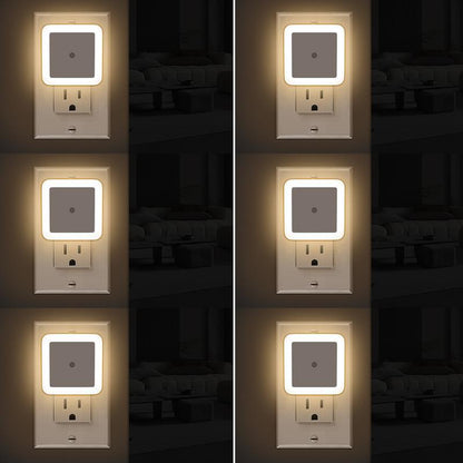 LED Night Light Set - 6 Counts, Energy Efficient 3000K Warm Glow, Smart Sensor, Plug-And-Play, Ideal for Room, Hallway, Lights Bedrooms, Bathroom, Kitchens Plug-In Night Light Ambient Light Indoor Lighting Lamps Lamp Cool Gadgets Wall Lights
