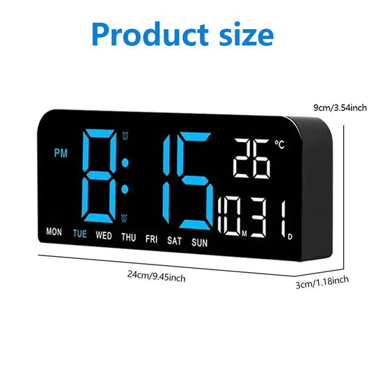 Decorative Digital Dual Alarm Clock for Bedroom, 10" LED Digital Wall Clock, Multi-Function Large Display Desk Clock with Temperature, Adjustable Brightness & Countdown Timer, 12/24H Display Modern Wall Clock Digital Light Set, Halloween Home Decor, Gifts